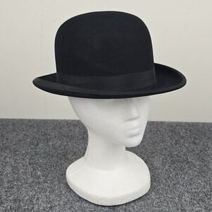 Title: Antique A.J. White London Black Bowler Derby Hat Size 6 5/8 Jermyn St‎